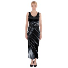 Fractal Mathematics Abstract Fitted Maxi Dress by Celenk