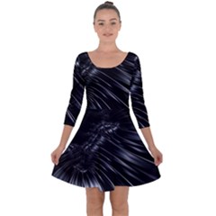 Fractal Mathematics Abstract Quarter Sleeve Skater Dress