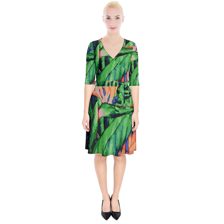 Flowers Art Beautiful Wrap Up Cocktail Dress