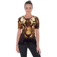 Cat Tiger Animal Wildlife Wild Short Sleeve Top by Celenk