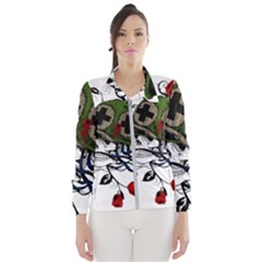 Skull Skeleton Dead Death Face Wind Breaker (women) by Celenk