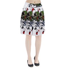 Skull Skeleton Dead Death Face Pleated Skirt by Celenk