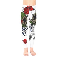 Skull Skeleton Dead Death Face Kids  Legging