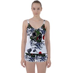 Skull Skeleton Dead Death Face Tie Front Two Piece Tankini by Celenk