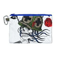 Skull Skeleton Dead Death Face Canvas Cosmetic Bag (large)