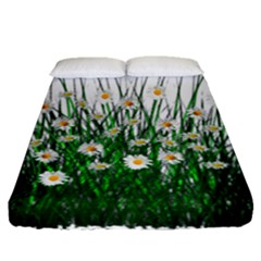 Spring Flowers Grass Meadow Plant Fitted Sheet (queen Size) by Celenk