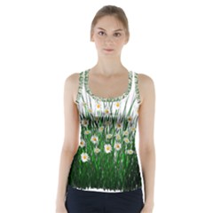 Spring Flowers Grass Meadow Plant Racer Back Sports Top by Celenk