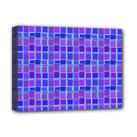 Background Mosaic Purple Blue Deluxe Canvas 16  X 12   by Celenk