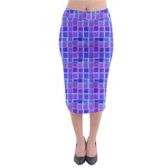 Background Mosaic Purple Blue Midi Pencil Skirt