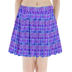 Background Mosaic Purple Blue Pleated Mini Skirt by Celenk