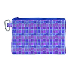 Background Mosaic Purple Blue Canvas Cosmetic Bag (large)