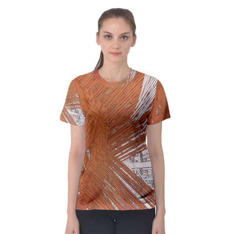 Abstract Lines Background Mess Women s Sport Mesh Tee by Celenk