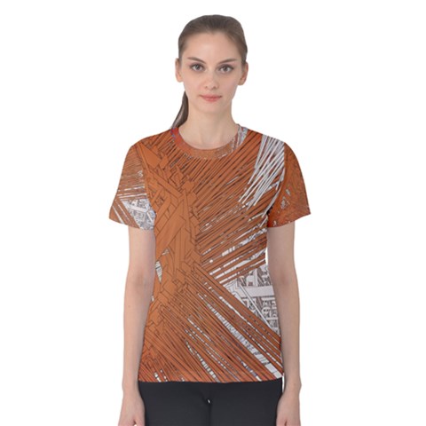 Abstract Lines Background Mess Women s Cotton Tee by Celenk