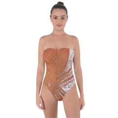 Abstract Lines Background Mess Tie Back One Piece Swimsuit by Celenk