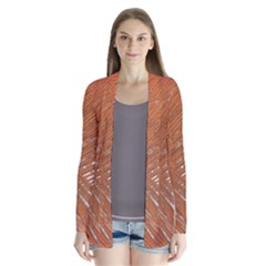 Abstract Lines Background Mess Drape Collar Cardigan by Celenk