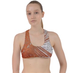 Abstract Lines Background Mess Criss Cross Racerback Sports Bra by Celenk