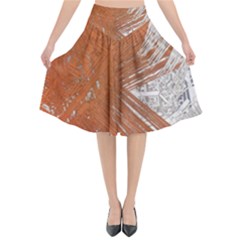 Abstract Lines Background Mess Flared Midi Skirt by Celenk