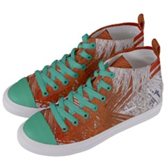 Abstract Lines Background Mess Women s Mid-top Canvas Sneakers by Celenk