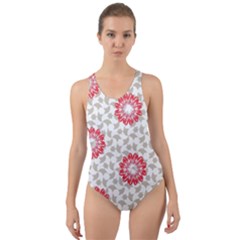 Stamping Pattern Fashion Background Cut-out Back One Piece Swimsuit