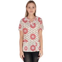 Stamping Pattern Fashion Background Scrub Top