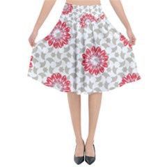 Stamping Pattern Fashion Background Flared Midi Skirt