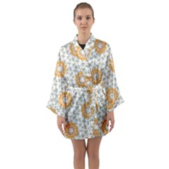 Stamping Pattern Fashion Background Long Sleeve Kimono Robe