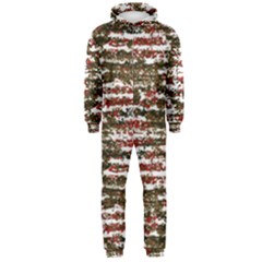 Grunge Textured Abstract Pattern Hooded Jumpsuit (men) 