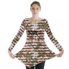 Grunge Textured Abstract Pattern Long Sleeve Tunic  by dflcprints