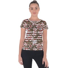 Grunge Textured Abstract Pattern Short Sleeve Sports Top  by dflcprints