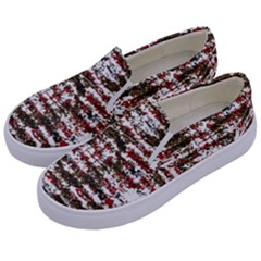 Grunge Textured Abstract Pattern Kids  Canvas Slip Ons by dflcprints