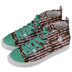 Grunge Textured Abstract Pattern Women s Mid-top Canvas Sneakers by dflcprints