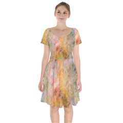 Texture Pattern Background Marbled Short Sleeve Bardot Dress by Celenk