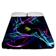 Abstract Art Color Design Lines Fitted Sheet (california King Size) by Celenk