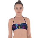 Abstract Art Color Design Lines Halter Bandeau Bikini Top View1