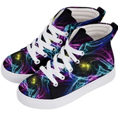 Abstract Art Color Design Lines Kid s Hi-top Skate Sneakers by Celenk