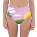 Pine Trees Sunrise Sunset Reversible High-Waist Bikini Bottoms View1