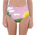 Pine Trees Sunrise Sunset Reversible High-Waist Bikini Bottoms View3