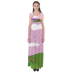 Pine Trees Sunrise Sunset Empire Waist Maxi Dress