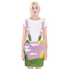 Pine Trees Sunrise Sunset Braces Suspender Skirt by Celenk