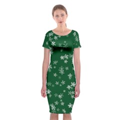 Template Winter Christmas Xmas Classic Short Sleeve Midi Dress by Celenk