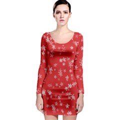 Template Winter Christmas Xmas Long Sleeve Bodycon Dress by Celenk