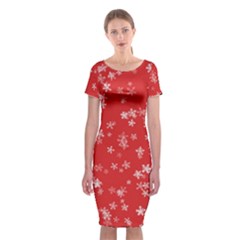 Template Winter Christmas Xmas Classic Short Sleeve Midi Dress by Celenk