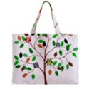 Tree Root Leaves Owls Green Brown Zipper Mini Tote Bag View2