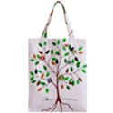 Tree Root Leaves Owls Green Brown Zipper Classic Tote Bag View1