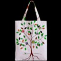 Tree Root Leaves Owls Green Brown Zipper Classic Tote Bag View2