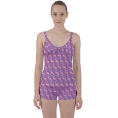 Pattern Abstract Squiggles Gliftex Tie Front Two Piece Tankini by Celenk