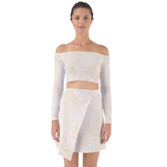 Rock Tile Marble Structure Off Shoulder Top With Skirt Set