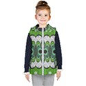 Fractal Art Green Pattern Design Kid s Puffer Vest View1