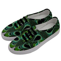 Fractal Art Green Pattern Design Men s Classic Low Top Sneakers by Celenk