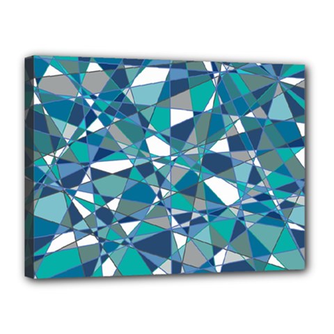 Abstract Background Blue Teal Canvas 16  X 12  by Celenk